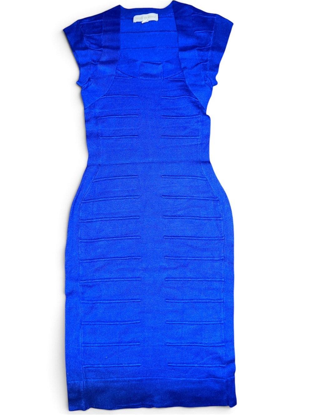 Women's Royal Blue Fitted Sweater Bandage Dress